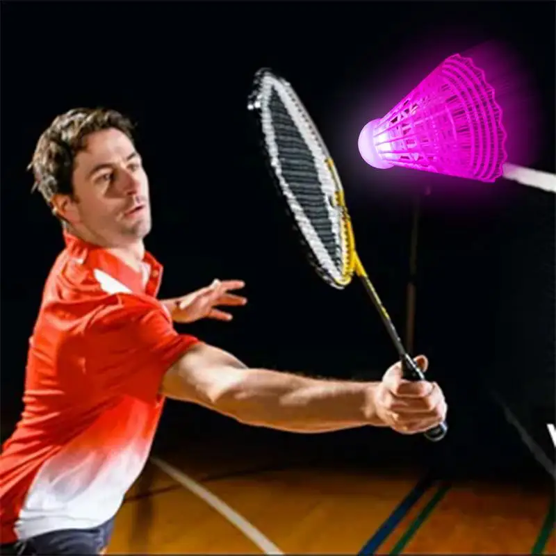 LED Lighting Badminton Dark Night Colorful LED Light-up Sport Badminton Nylon High Elasticity shuttlecock For Yard Games