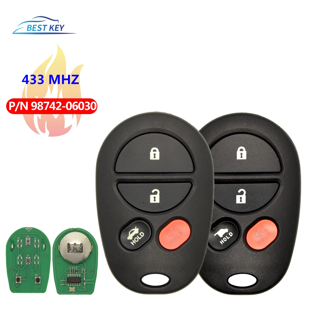 Best Key Remote Car Key 4Button For Toyota Sequoia Tacoma Tundra Sienna Avalon Solara 2008 2009 2010 2011 2012 GQ43VT20T 315MHZ