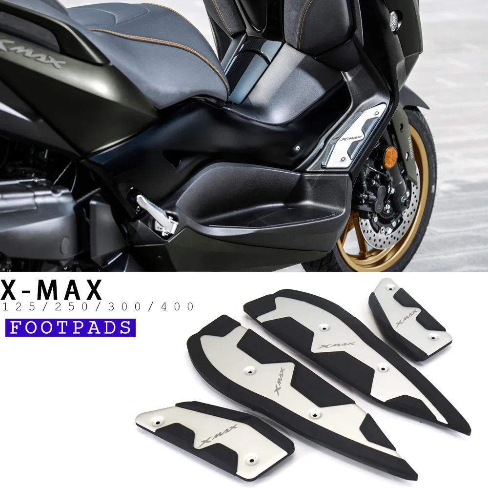 Motorcycle Accessories Footpads For XMAX 125 250 300Front Rear Pegs Plate  Aluminum Alloy Pedal Modified Skid Proof Footrest