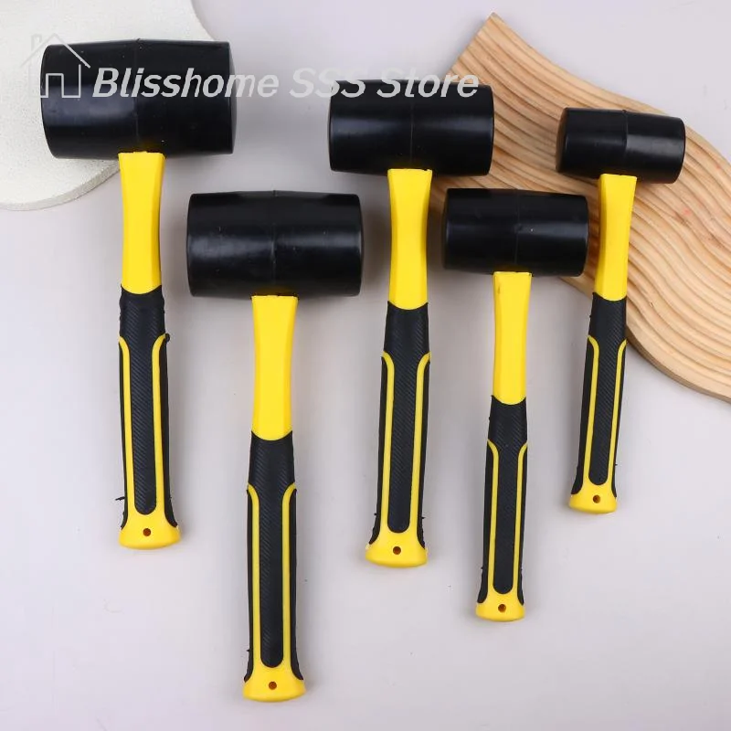 【S】Black American Fiber Handle Rubber Hammer Elastic Hammer Ceramic Tile Floor Leather Hammer Installation Hammer
