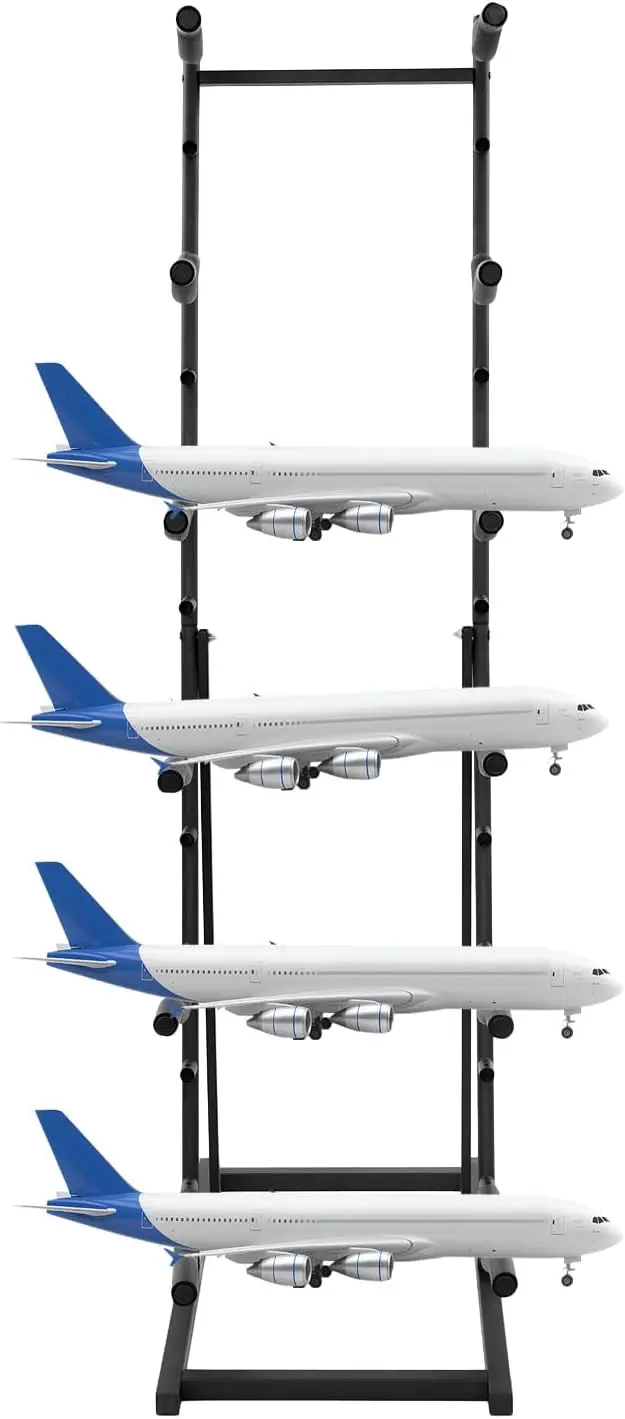 6 Tiers RC Airplanes Storage Rack Metal Model Aircraft Stand RC Plane Holder with 6 Shelves Multi-Function Display Stand for Lar