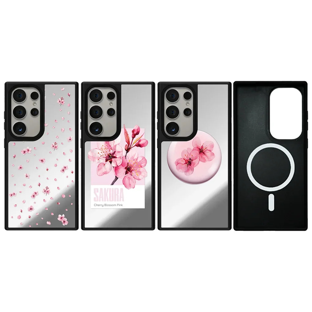 

Sakura Mirror Surface Magnetic Case for Galaxy S23 S24 S25 Ultra Plus S25+ S25U Case