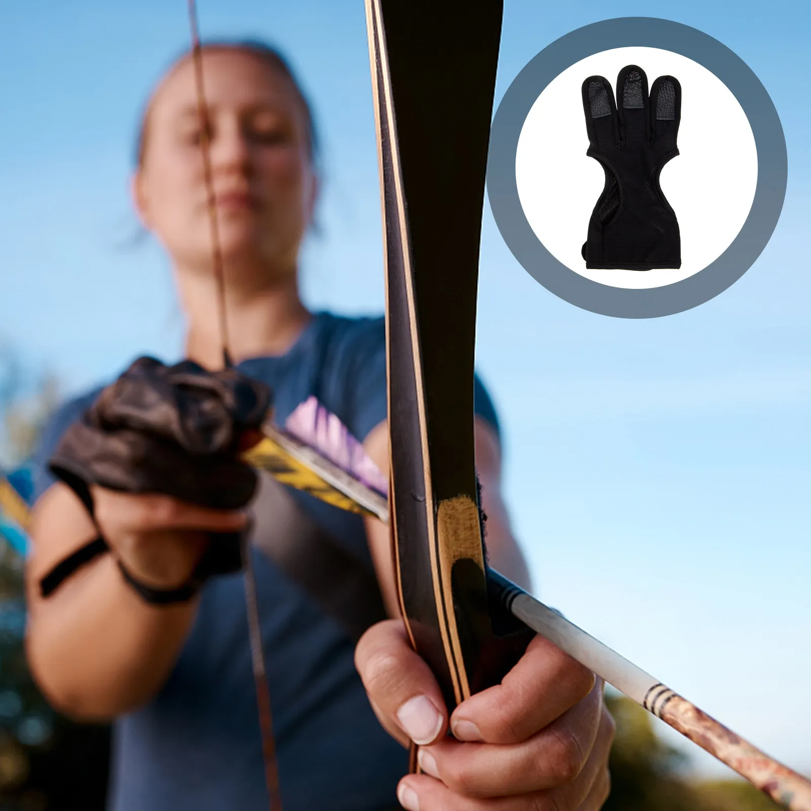 

Archery Finger Guard Premium Lightweight Portable Safe Finger Protector for Archery Shooting Outdoor Hunting Accessories