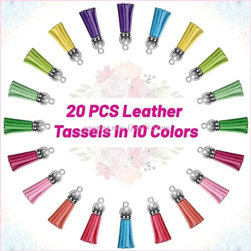 57QA 80pcs تسامي سلاسل المفاتيح الفارغة مجموعة 20pcs شرابات الجلود 20pcs حلقات مفاتيح
