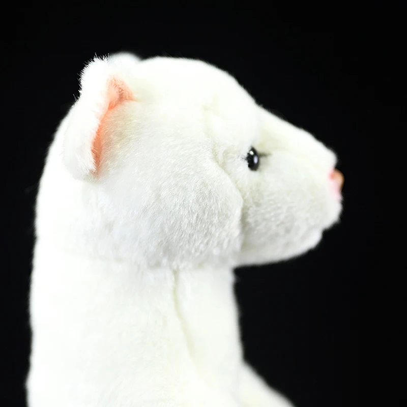 Stoat Plush Toy High Fidelity Ermine Animals Soft Short-tailed Weasel Plushie Simulation Mustela Erminea Lifelike Doll Kids Gift