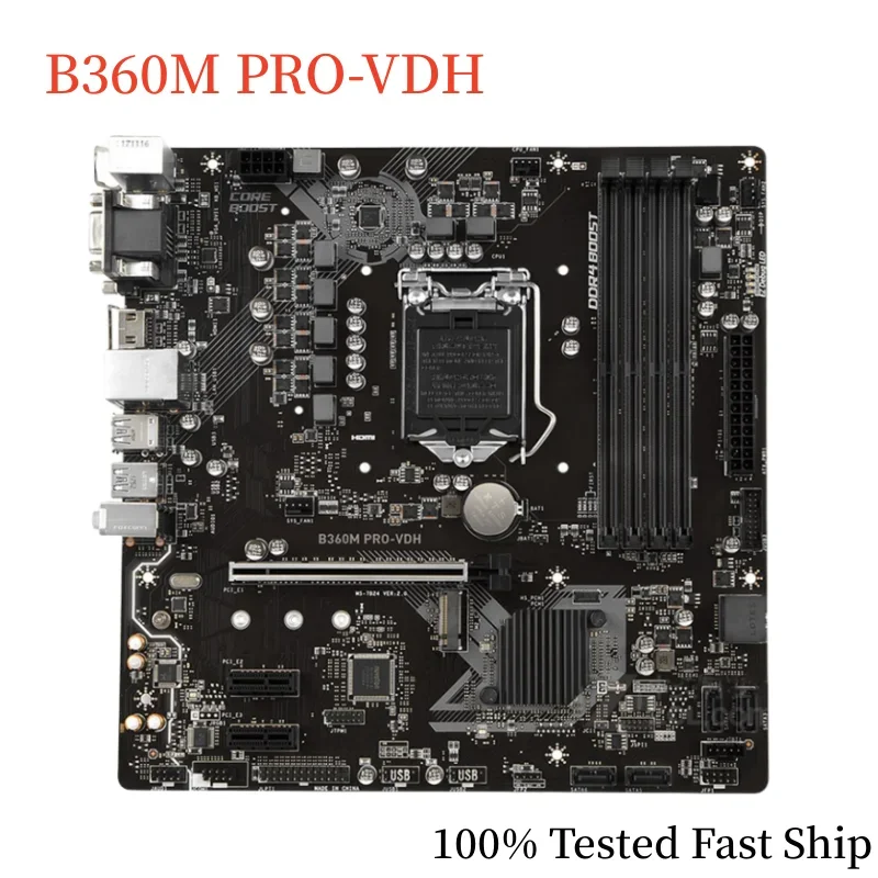 For MSI B360M PRO-VDH Motherboard B360 64GB LGA 1151 DDR4 Micro ATX Mainboard 100% Tested Fast Ship