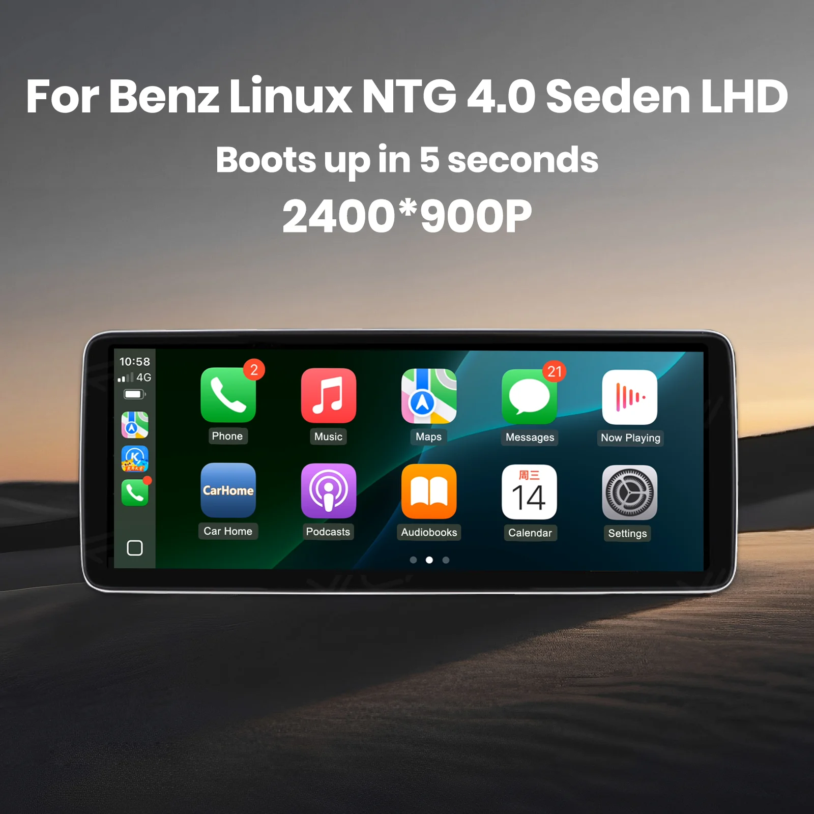 Ezonetronics 12.6 inch Multimedia Linux Screen Wireless CarPlay For Mercedes Benz E-Class or coupe 2009-2011 with NTG 4.0 System