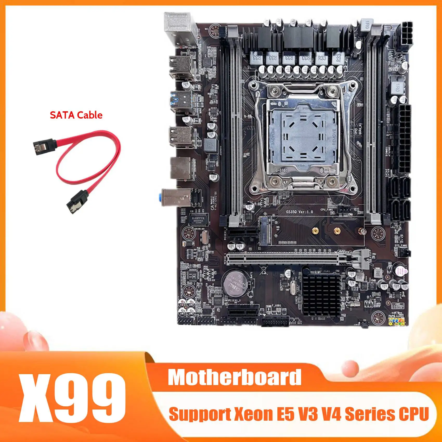 X99 Motherboard LGA2011-3 Computer Motherboard Support Dual Channel DDR4/DDR3 RAM Support Xeon E5 V3 V4 Series CPU