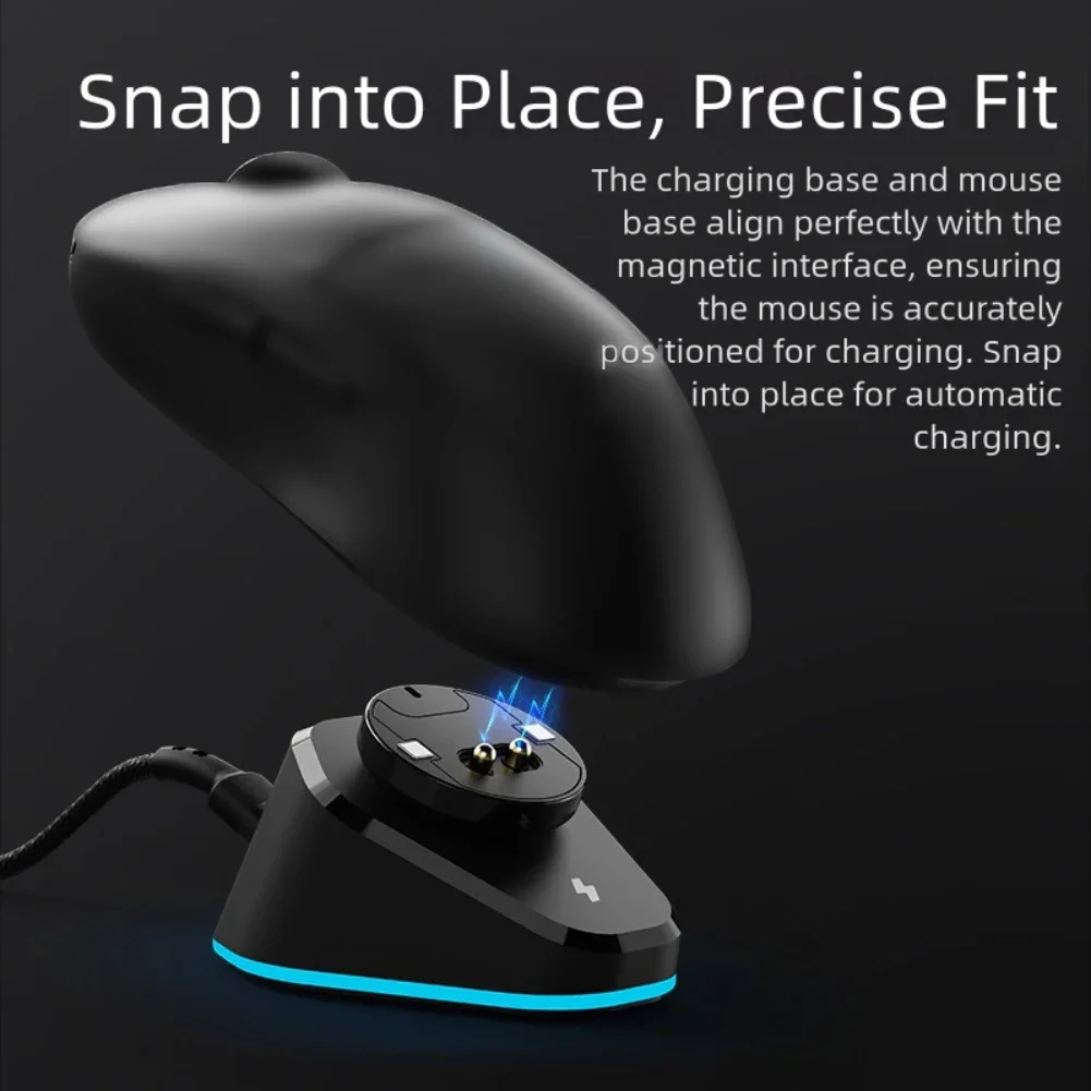 Base de carregamento para mouse sem fio Logitech compatível com GPW4 GPW3 GPW2 GProX G502 G903 Base magnética para carregamento eficiente