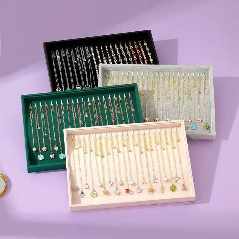 

New Jewelry Tray Velvet Necklace Bracelet Pendant Display Plate Bracelet Storage Plate Jewelry Accessory Plate Display