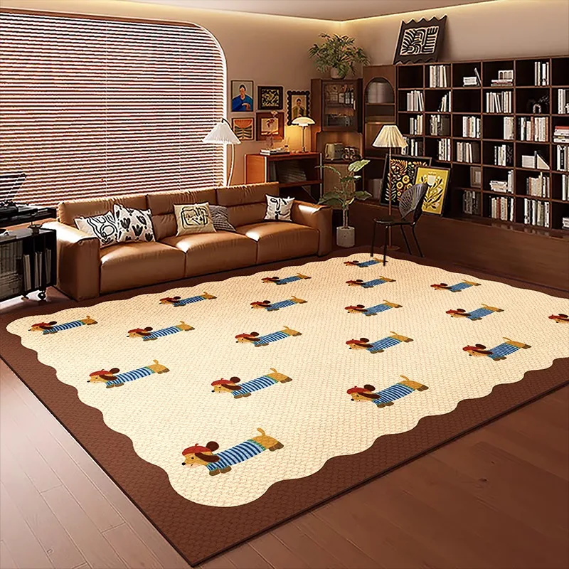 Cartoon Puppy Design Living Room Carpet Large Area Sofa Rugoldable Machine Bedroom Bedside Non-slip Soft Floor Mat Ковер Tapis