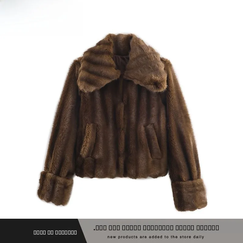 جديد الخريف الشتاء ort Jaet معطف المرأة تأثير الفراء الاصطناعي ملابس خارجية ZR Sle 434938 السيدات Faion ألياف البوليستر
