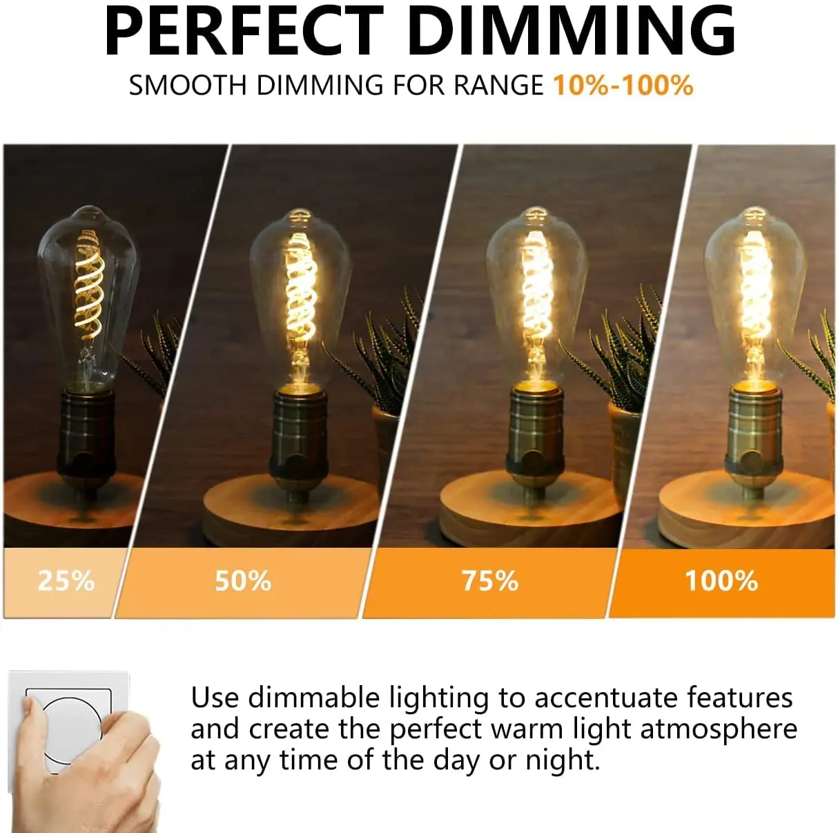 E14 LED Filament Spiral Light Bulbs E27 Vintage Gold Tint Glass Ampoule 3W G80 C35 ST64 Retro Indoor Decor Dimmable Edison Bulb