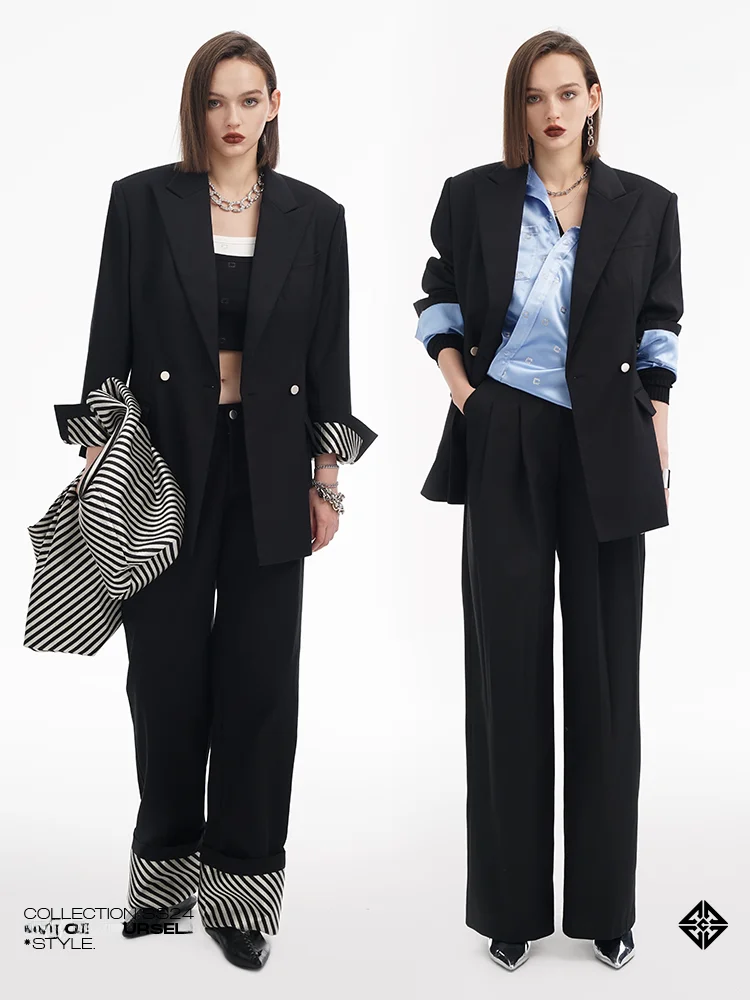 

COTTIA Double-Breasted Tailored Suit Jaet Lightweight Casual Profional Women's Faion Spring Summer New Arrival