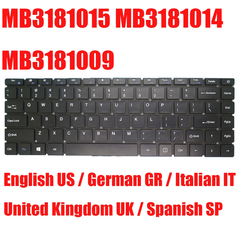 

Клавиатура для ноутбука US UK GR IT FR MB 3181015 МБ 3181009 XK-HS121 YMS-0177-H MB 3181014 XK-HS272 Английский Немецкий Итальянский Черный