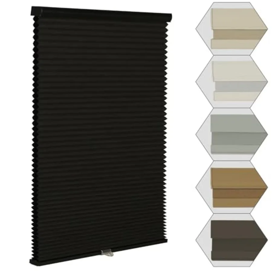 

Cordless out Window Blinds and Shades Pull Down Room Darkening Window Shades Light Blocking Honeycomb Cellular Shade for Indoor