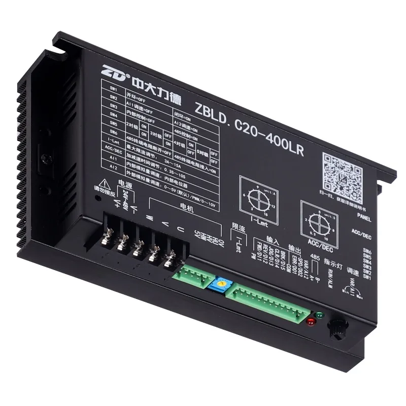 Zhongda Motor Low Voltage DC Brushless Motor Driver, Governor Panel Connected to PLC Single Chip Microcomputer
