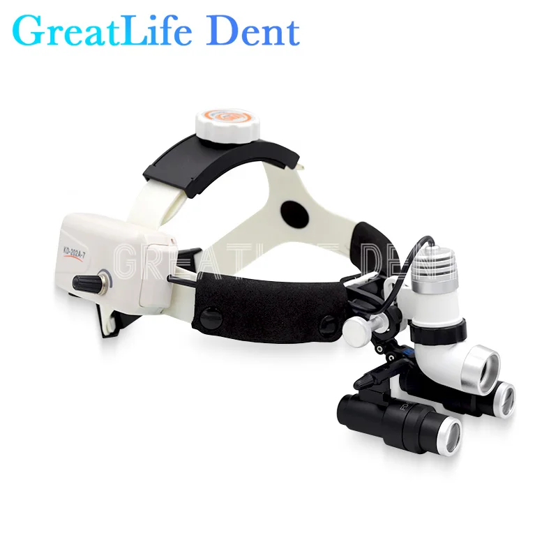 

Original KWS 5x Magnifier Dental Led Light Headlamp Surgical Headlamp Dental Surgical Loupes Dental Loupes 5x with Led Light