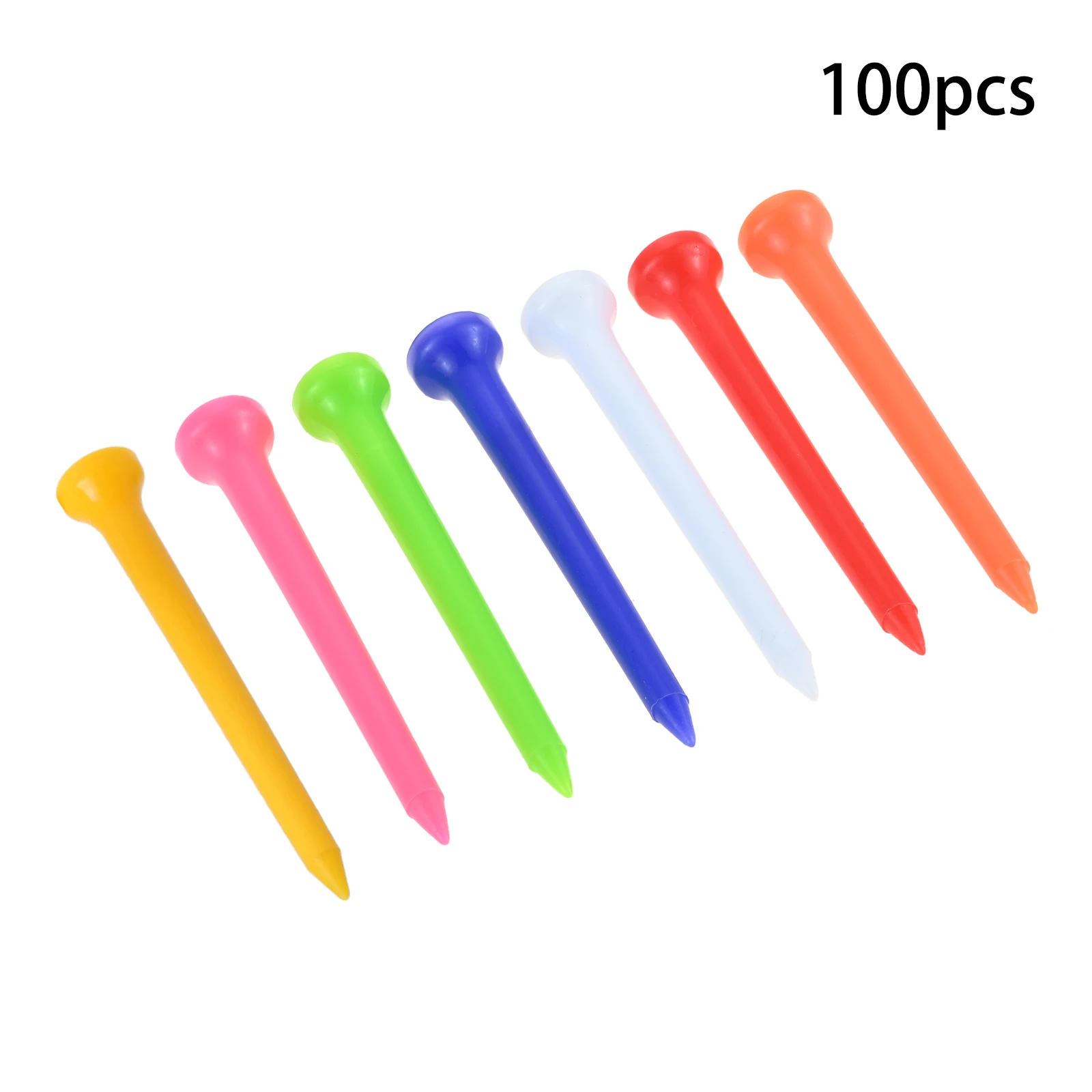 SURIEEN 100PCS/ LOT +70mm 2 3/4 inch Mixed Color Cup Tip Plastic Golf Tees Driver Training Golf Accessories Ball Wood Golf Tees