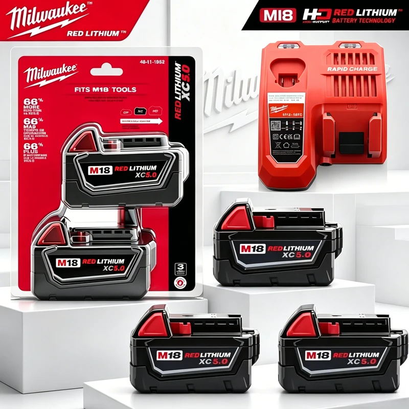 

100% Milwaukee M18 Lithium Battery,48-11-1860 48-11-1850 48-11-1840,5.0Ah 6.0Ah M18B5 M18B6,for all kinds of electric power tool