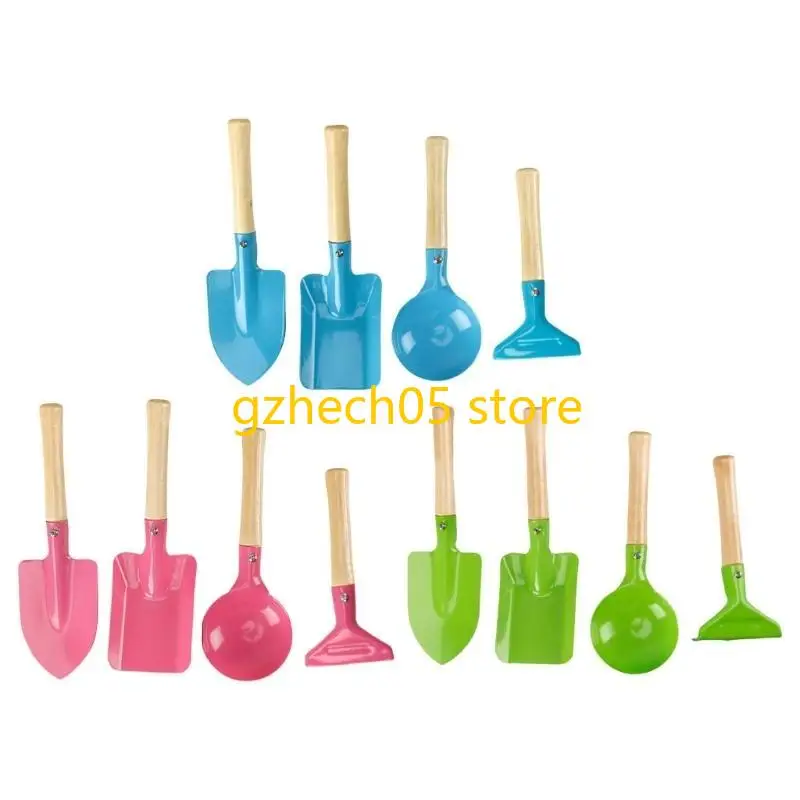 

D55E 4Pieces Kids Shovel Set For Beach And Garden Adventures Ergonomic Handle Sand Play Shovel Toy for Outdoor Activity