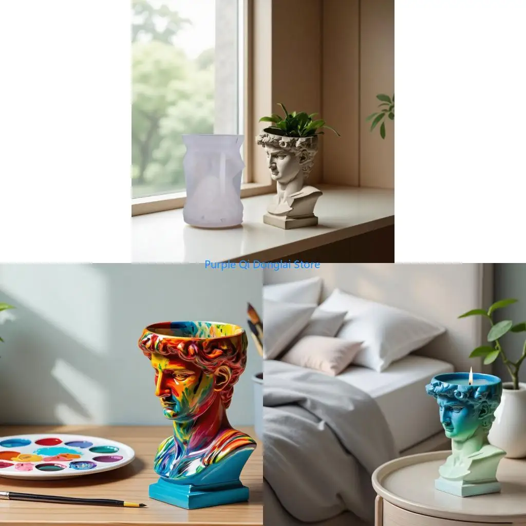 L21E Silicone Craft Mold For DIY Resin Sculpture Planter Jewelry Dish Gift Option