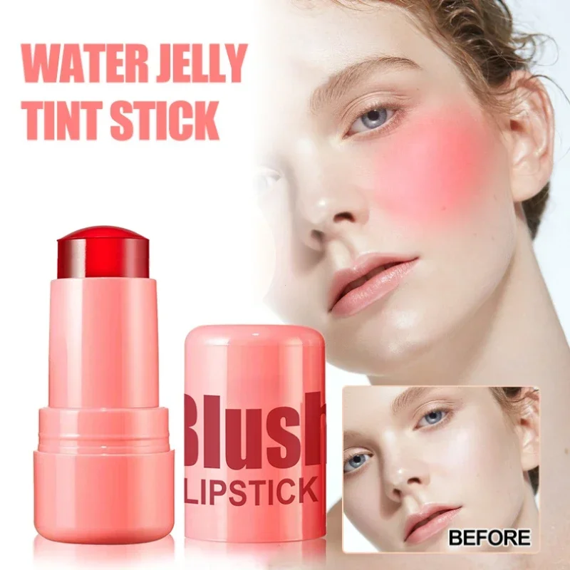 Blush Jelly Lipstick Rouge Cream Shimmer Blusher Stick Monochrome Blush Mud Matte Moisturizing Makeup Lip Tint Cheek Color