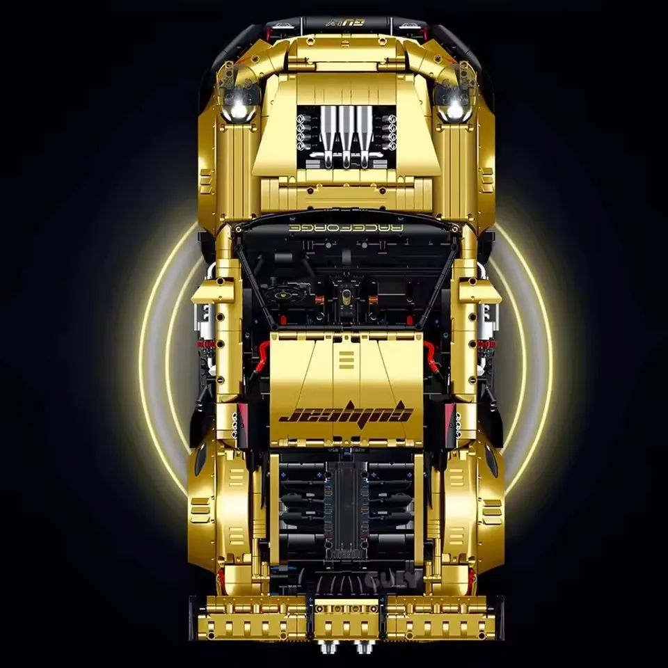 3824ピース 1:8 MOC テクニカルゴールド GTカー グーリー 10640 組み立てブロックキット スーパーカーブリックセット 大人向けおもちゃ 子供向け ハロウィンギフト