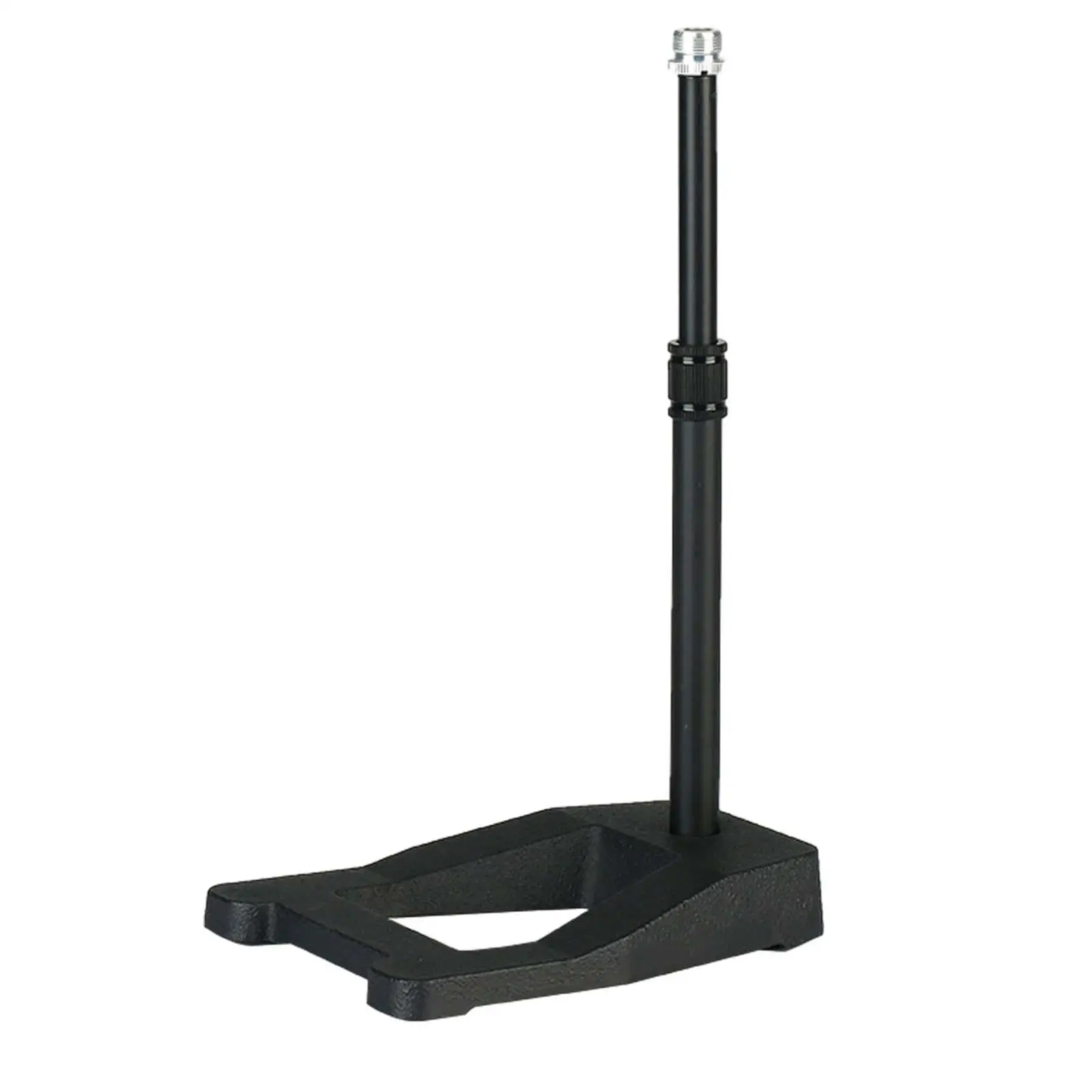 Adjustable Height Desk Mic Stand Metal Base Portable Microphone Holder for Gaming Streaming Studio Interview Public Speaking