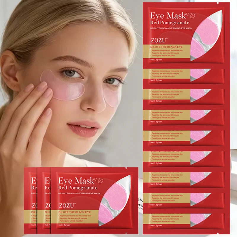 12/24/36/60pcs Pomegranate Collagen Eye Mask, Moisturizing, Locking in Moisture, Reducing Dark Circles, Brightening Eye Skin
