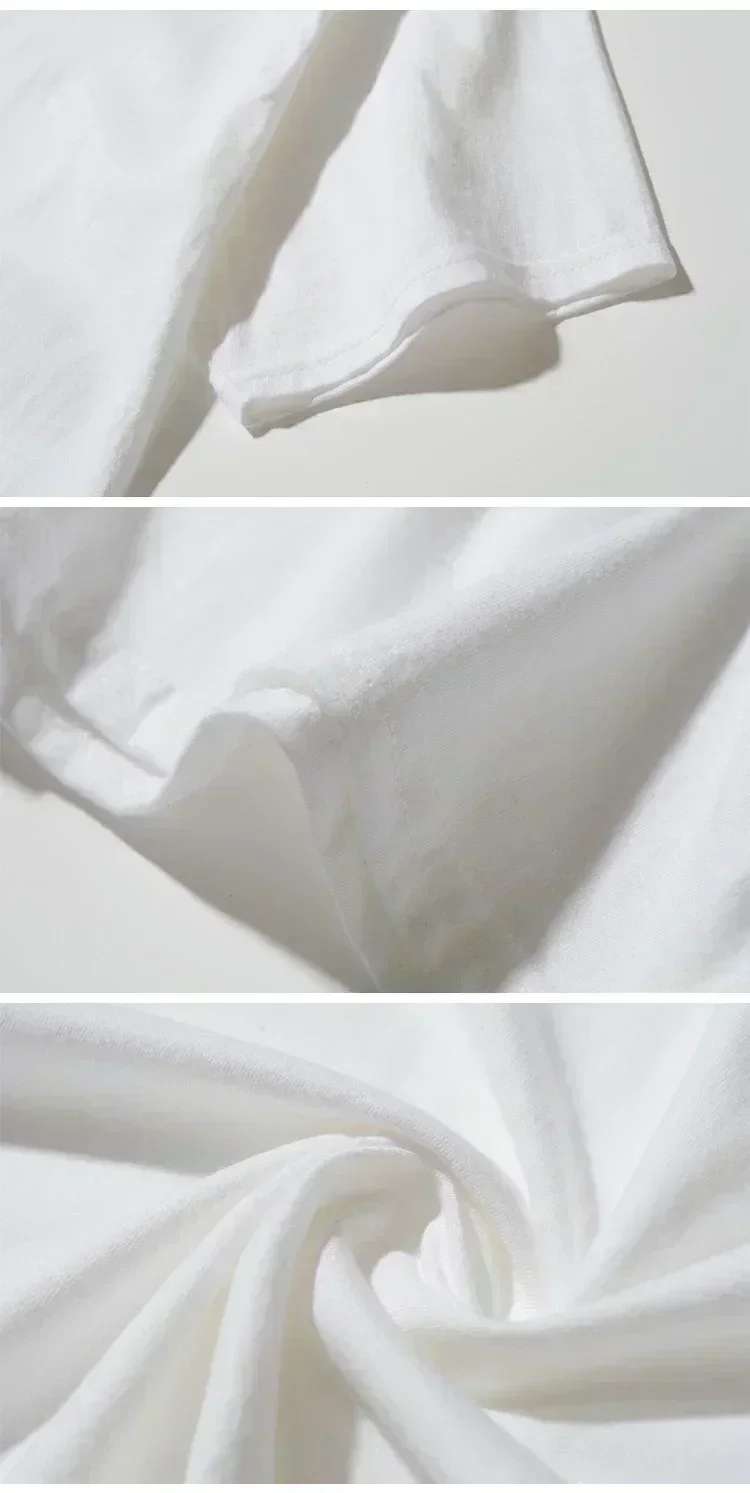 2025 ويجينز زر تي شيرت مطبوع الثقيلة الرجعية تنفس غسل لصنع القديمة قصيرة الأكمام فضفاضة صغيرة العنق