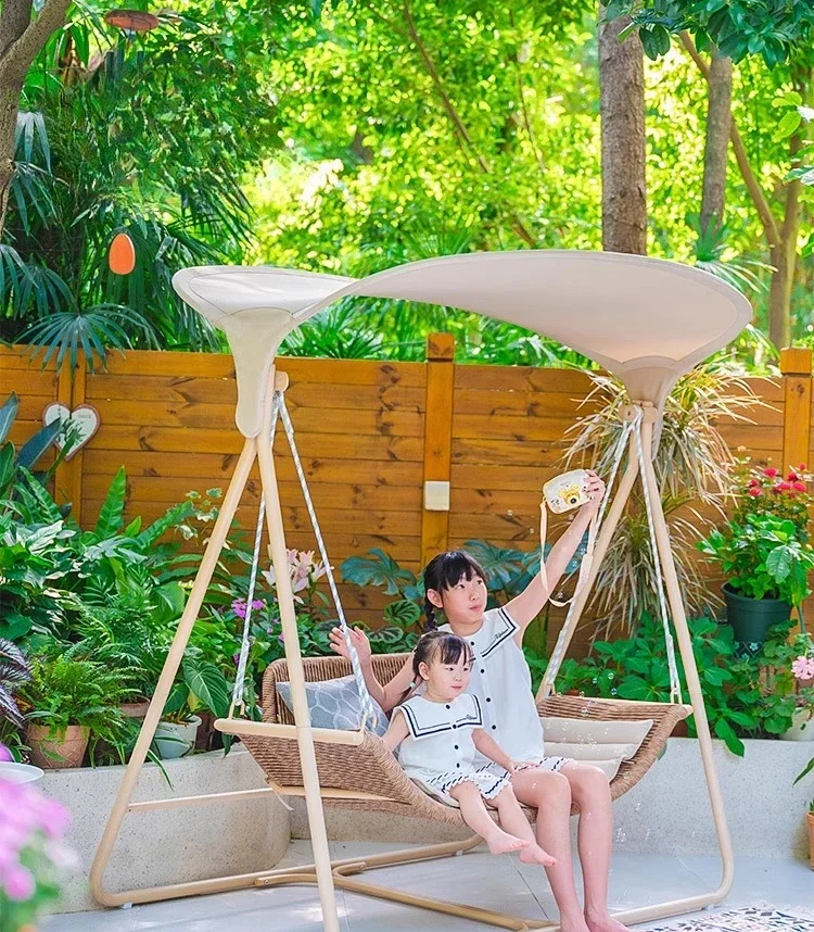 

Evening swing villa yard double rocking chair outdoor courtyard Internet celebrity terrace garden outdoor swing hanging chair