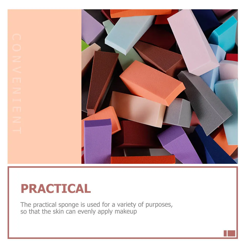 

50Pcs Sponge Block Buffers Makeup Sponges for Foundation Blush Highlighter Wet Dry Dual Use Beauty Triangular