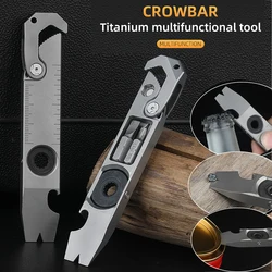 NEW TC4 Titanium Alloy Crowbar EDC Tools Screwdriver Wrench Hand Outdoor Camping EDC Tools Gift With Batch Head Eternal Pen