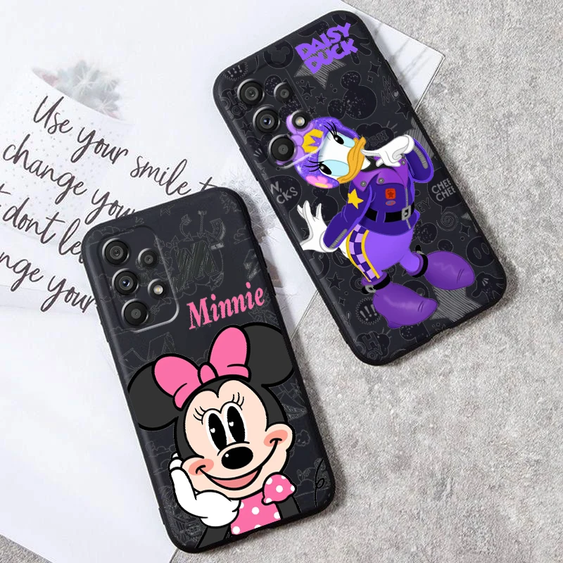 Mickey Minnie Duck For Samsung Note 20 10 Ultra Plus A31 A14 A12 A70 A34 A25 A04 A05 A15 A24 5G Black Cover Phone Case