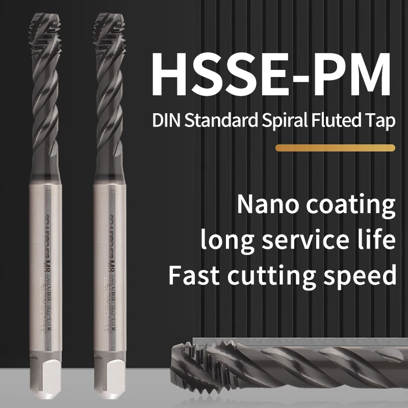 German SCHUMACHER HSS-E-PM DIN Standard Spiral Fluted Tap M3 M4 M5 M6 M8 M10 Machine Thread Taps For Cast Steel Hardened Steel
