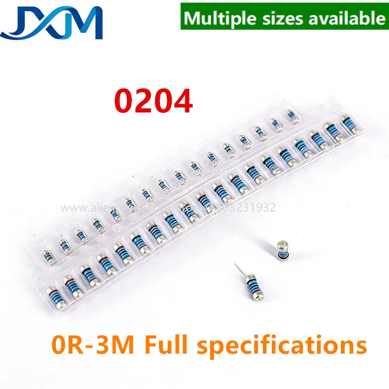 20pcs/lot 0204 1% SMD MELF Resistor 0.25W1R2.2R3R3.3R4.7R10R33R47R100R120R150R470R330K820K1M2M3M Metal Film Precision Resistor