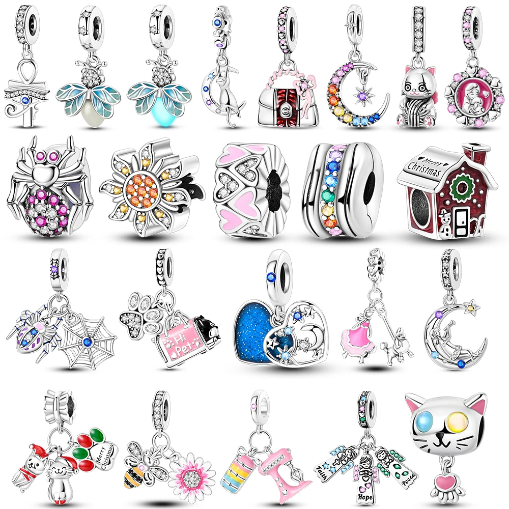 

Новые поступления посеребренные милые светящиеся подвески в виде светлячка с изображением Луны, подходят для оригинального браслета, бусины, подвеска, висячий браслет, ювелирные изделия своими руками