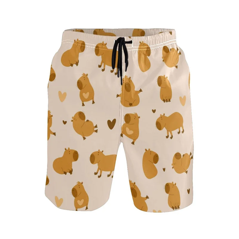 Cartoon Animal 3d Print Capybara Beach Shorts Men Cool Summer Surf Board Shorts Quick Dry Sports Loose Swim Trunks Kids Clothes