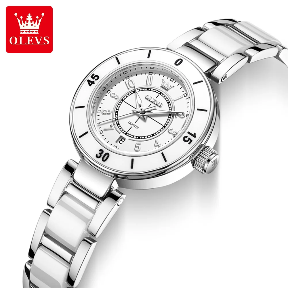 

OLEVS новые модные часы женские лучшие бренды женские креативные керамические женские часы-браслет женские водонепроницаемые часы Relogio