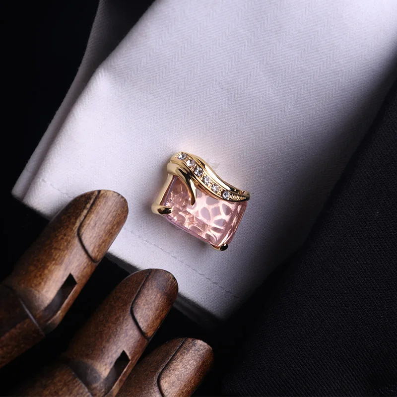 Luxury Rhinestone Zircon Cufflinks Fashion French Men\'s Shirts Buttons Business Banquet Wedding Accessories Man\'s Jewelry Gifts