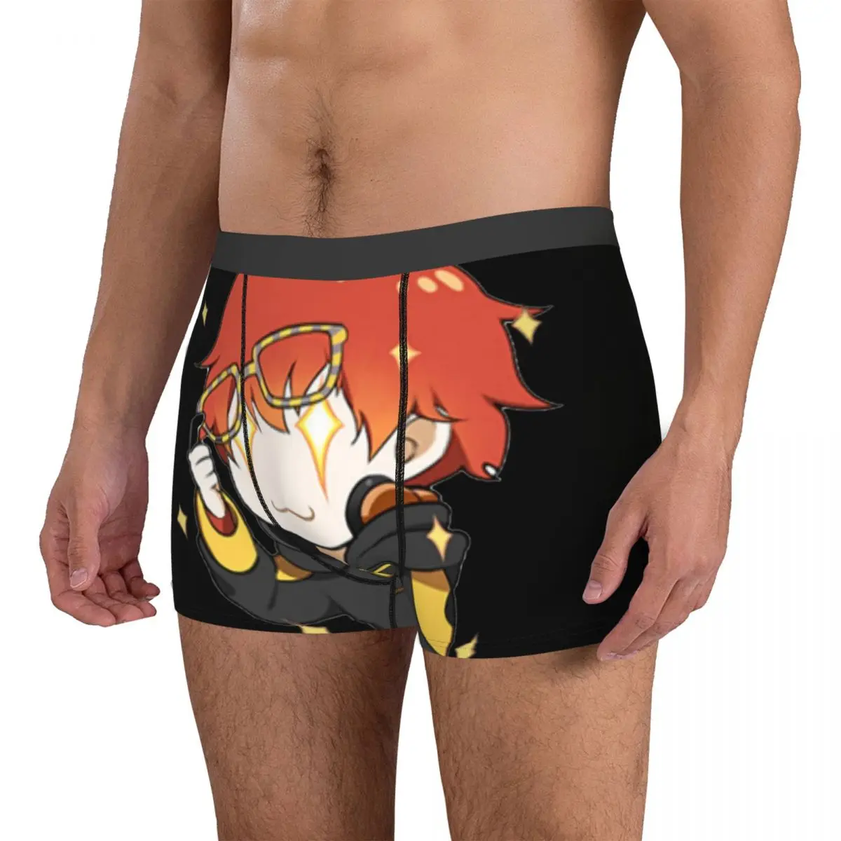 Humor boxer mystic messenger sparkly 707 emoticon shorts calcinha cuecas masculinas cueca macia para homme mais tamanho