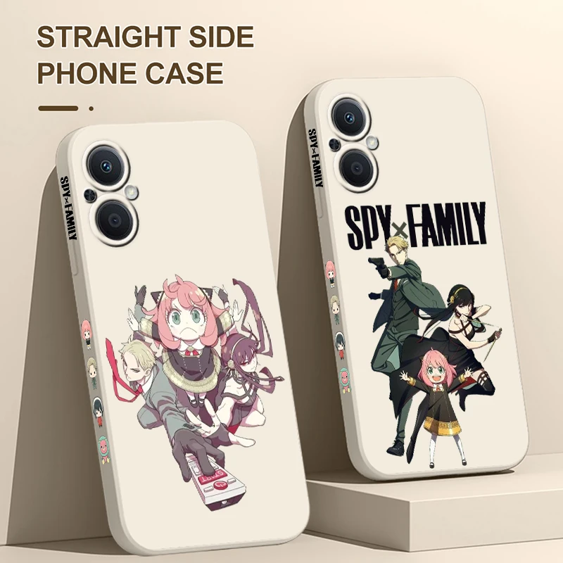 Spy Family Anya Forger Phone Case For OPPO Find X5 X3 X2 Lite Pro Neo A5 A53 A94 4G 5G Liquid Left Rope Soft Cover