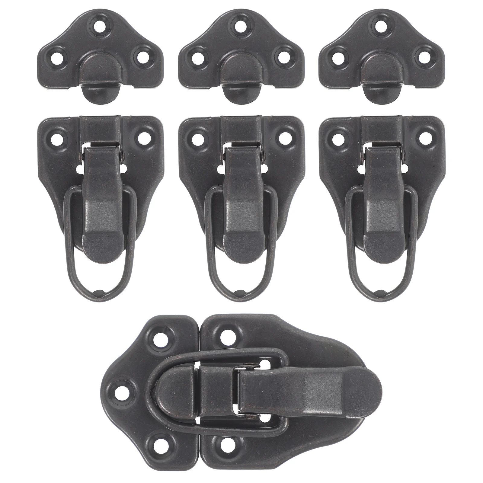 

4pcs Bag Suitcase Locks 70x40mm Round Head Metal Hasp Latches Iron Boxes Hardware Fittings Black Red Storage Jewelry
