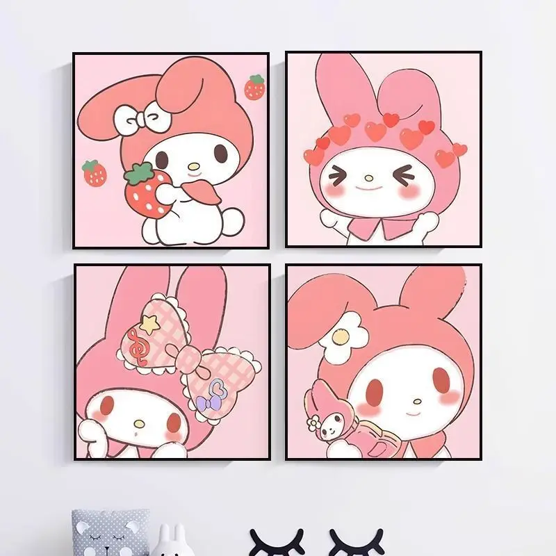 سانريوس غرفة المعيشة اللوحة الزخرفية مرحبا كيتي Kawaii معلقة اللوحة تنوعا بسيطة الأزياء الإبداعية الراقية الهدايا