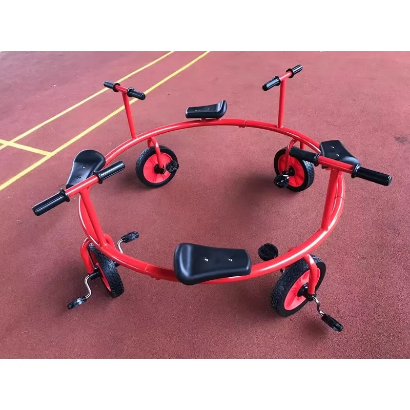 Kindergarten multi-person rotating bicycle children's tricycle outdoor stroller
