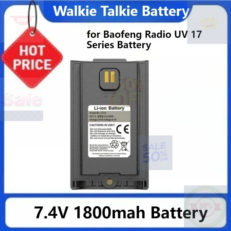 USB Type-C Port Compatible With UV-17 Pro GPS UV17 Max UV17-L UV 17-H Walkie Talkie Radio for Baofeng Radio UV 17 Series Battery