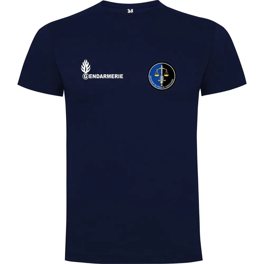 French Gendarmerie Judicial Police Officer T-Shirt Short Sleeve Casual 100% Cotton O-Neck Summer Mens T-shirt Size S-3XL