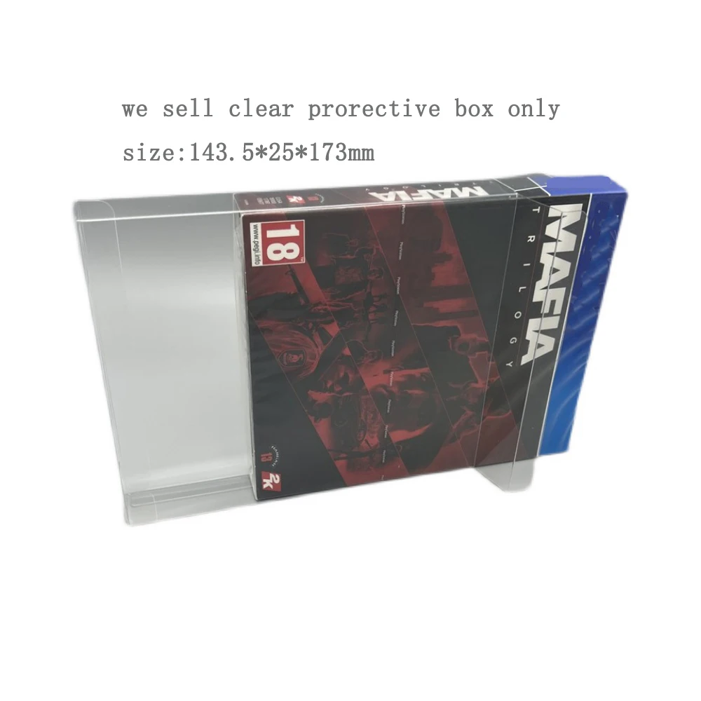 Transparent clear PET cover For PS4 mafia trilogy video game console storage display box Collection case