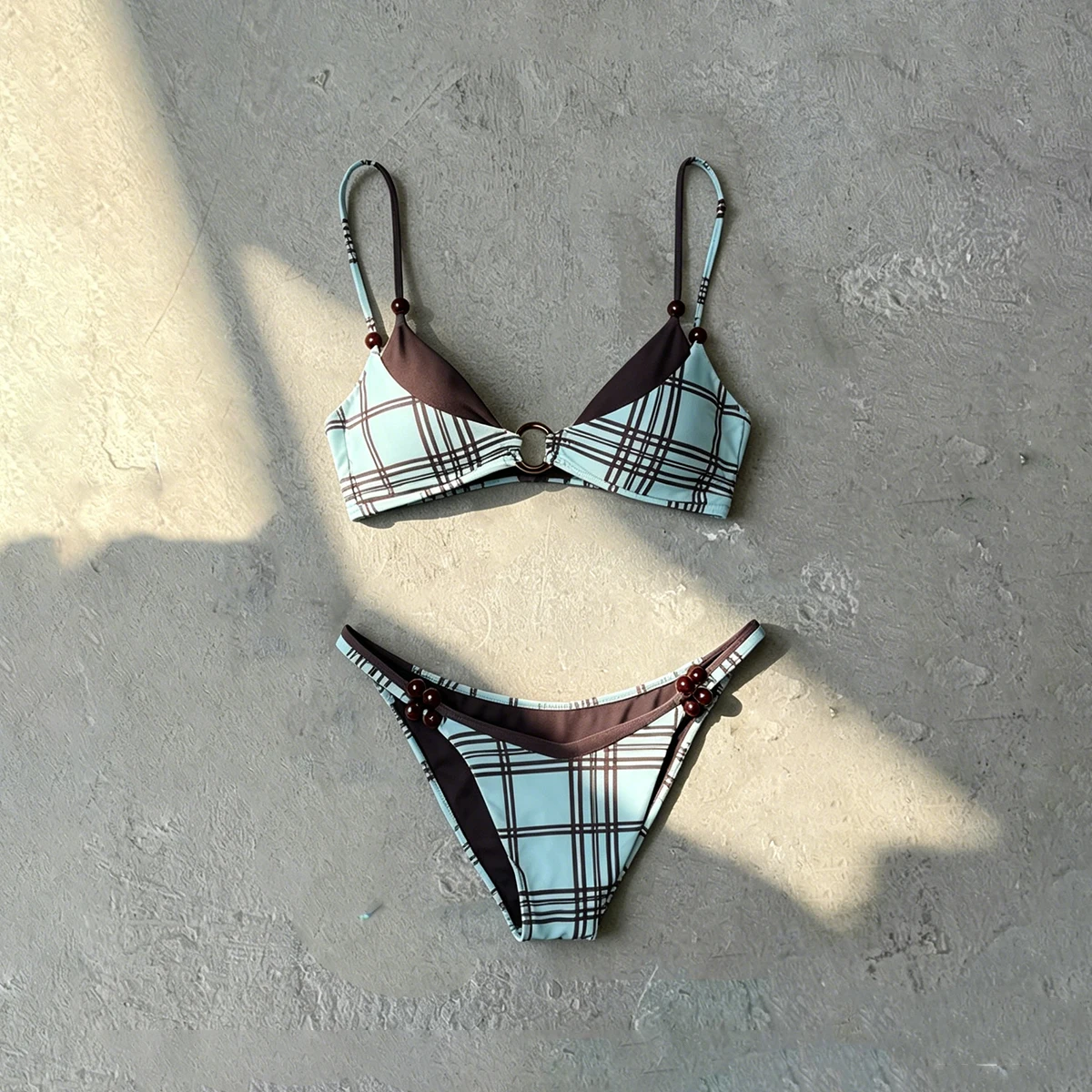 2026 Sexy Swimsuit Women Swimwear Female Push Up Bikinis Parchwork Biquini Bathing Suit Bikini Set Swimming Suit Plaid Beachwear